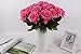 KISMEET Artificial Roses Fake Silk Flowers Real Touch Long Stem for Wedding Party Home Office Outdoor Craft Decoration, Pack of 10 (Pink)