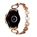 Aiiko Compatible Galaxy Watch 4 (42mm) Bands 20mm O-Link Design Stainless Steel Metal Band Link Bracelet with Rhinestone Diamond Bling Replacement for Samsung Galaxy Watch 42mm/Active 40mm(Rose Gold)