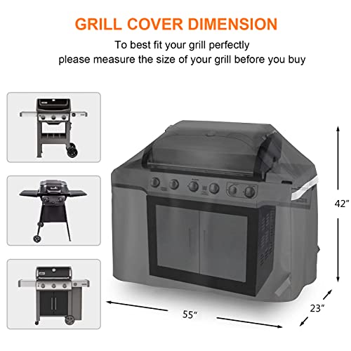Utheer 55 Inch Grill Cover, Upgraded Heavy Duty Waterproof Grill Cover, BBQ Grill Cover for