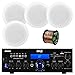 Pyle USB/SD-Card 200 Watt Bluetooth Stereo Amplifier Receiver, 8” Two-Way in-Ceiling Speakers w/70V Transformer (4 Speakers), 16-Gauge 50 Foot Speaker Wirethumb 4