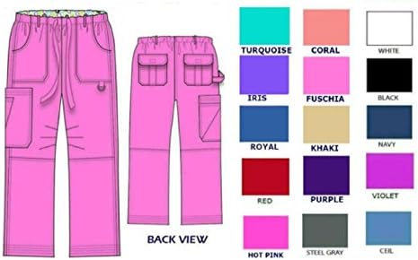 Women's Stylish Scrub Pants Cargo Low Rise Medical Uniforms XS-2XL (S, Steel Gray)