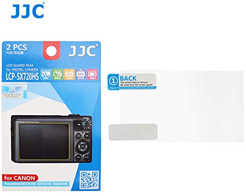 JJC LCP-SX720HS LCD Guard Screen Protector for Canon PowerShot SX720 HS SX710 HS SX610 HS SX620 HS, Canon SX720 HS LCD Screen Protector, Scratch Resistance, Anti-Smudge Coating (2 Pcs)