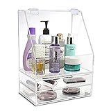 Ikee Design Premium Acrylic Cosmetic Skincare / Jewelry Accessory Organizer Box Storage Case with 2 Drawers