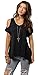 Urban CoCo Women's Vogue Shoulder Off Wide Hem Design Top Shirt - XXX-Large - Black