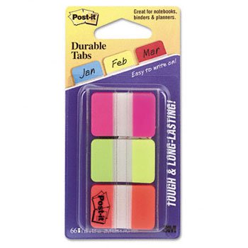 Post-It Durable Assorted Color Bar Index File Tabs Tab,Durable,66/Pk,Flas (Pack Of15)