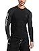 BALEAF Men's Basic Rashguard Long Sleeve Swim Shirt UV Sun Protection Athletic UPF 50+ Black L
