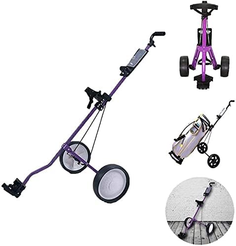 TUHFG Golf Push Cart Foldable Push Pull Golf Cart, 2 Wheel Lightweight Golf Trolley, with Adjustable Push Handle and Scorecard, Easy to Open Close TUHFG Golf Push Cart Foldable Push Pull Golf Cart, 2 Wheel Lightweight Golf Trolley, with Adjustable Push Handle and Scorecard, Easy to Open Close
