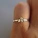 Dolland Cute Gold Tiny Honey Bee Ring Jewelry for Women Wedding Band Thin Finger Ring,#6