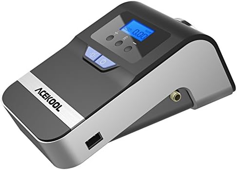 Acekool Portable Tire Inflator,Auto Digital Air Compressor,12V Tire Pump with HD Dual Display,SOS/Strobe LED Light,3 Nozzle Adaptors and Carry Bag (150PSI)