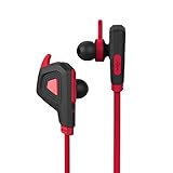 (Upgraded Version) Bluetooth Earphones,J&L-100 Wireless Bluetooth V4.1 Headphones, Secure Fit for Sports w/Mic, Noise Isolation In-ear Earbuds for Running (red)