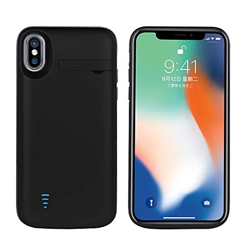 RUNSY Battery Case Compatible with iPhone X / XS, 5000mAh Rechargeable Extended Battery Charging Case, External Battery Charger Case, Backup Power Bank Case, Support Wired Headphones (5.8 inch)