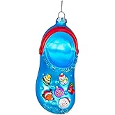 The Bridge Collection Holiday Clog Ornament with Festive Decorations - Funny Glass Christmas Decoration for Tree - Fun and Colorful Tree Decoration for Families