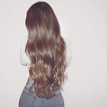 Amazon Com Full Shine 16 Inch Real Hair Wigs Dark Brown Color 4