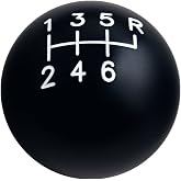 DEWHEL Black/White Inlay 200 Grams Weighted Aluminum Shift Knob 6 Speed Short Throw Shifter M10X1.5 M12X1.25 M10X1.25 M8X1.25 Reverse Upper Right