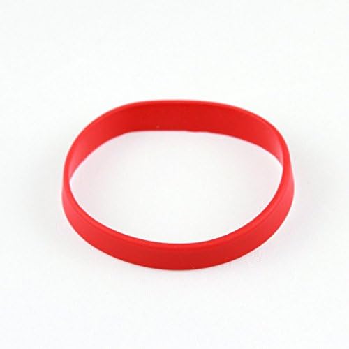 Wholesale 15pcs/Set Mixed Colors Plain Blank Silicone Wristband Rubber Bracelets Red