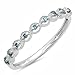 0.10 Carat (ctw) Sterling Silver Round Blue Diamond Ladies Anniversary Wedding Stackable Band Ring 1/10 CT