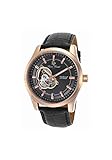 Lucien Piccard Men's LP-40006M-RG-01 Morgana Rose Gold-Tone Hand-Wind Watch with Black Leather Band