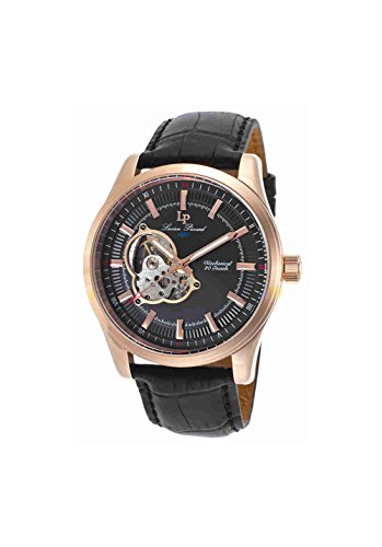 Lucien Piccard Men's LP-40006M-RG-01 Morgana Rose Gold-Tone Hand-Wind Watch with Black Leather Band