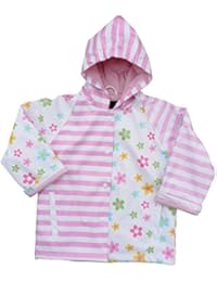 Foxfire For Kids Pink Poise and Stripe Girls Raincoat Size 6