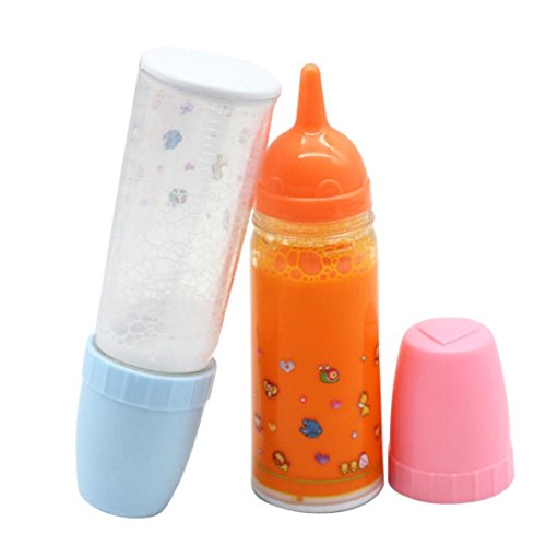 image for Livoty 2 Pcs Bottle Toys, Magic Juice and Milk Bottle Set Baby Dolls A