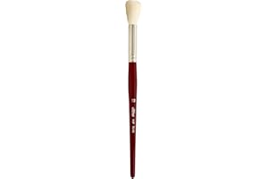 Silver Brush Limited 5518S-12 Silver Mop White Round Paintbrush for Oil, Acrylic, Watercolor, Pastels, & Charcoal, Size 12, Short Handle