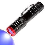 Black Light 365Nm UV Flashlight Blacklight Mini Handheld UV Led Flashlight Adjust Focus Perfect for Counterfeit Detection Document Verification Jade Inspection (AA Battery)