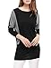 Allegra K Women's Color Block Batwing Long Sleeves Blouson Tunic Top Black L (US 14)