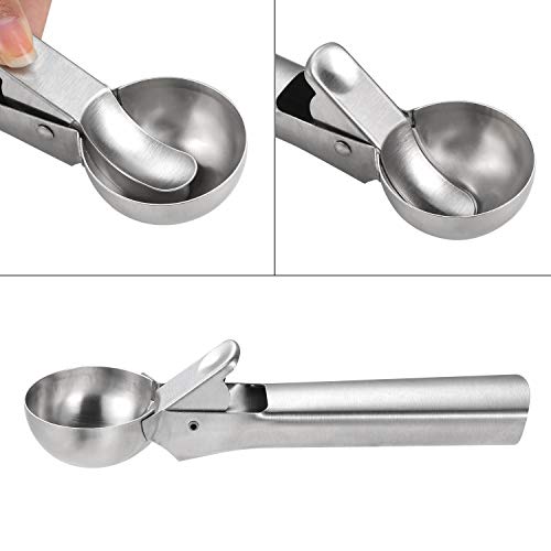 Ice Cream Scoop, Koolife Stainless Steel With Trigger Spoons, E1 (Silver / 2Pack)