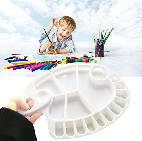 Non-Stick Paint Palette 2 PCS Artist Paint Mixing Tray Palette Oval Shaped Easy Clean Art