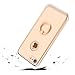 Qissy Case Compatible with iPhone 7 Case Ultra-Thin Hard Matte Shockproof 3 in 1 Ring Holder Kickstand PC Electroplate Cover Anti-Scratch for iPhone 7 4.7 inch (Gold)