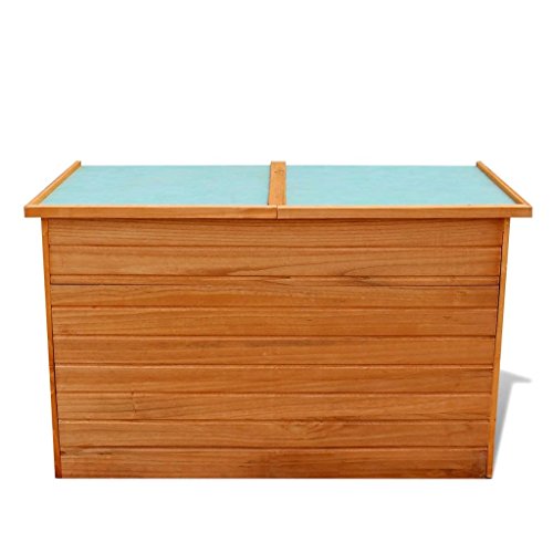 Festnight Wasserdichte Garten Aufbewahrungsbox Gartenbox Auflagenbox aus Holz 126 x 72 x 72 cm für Garten oder Terrasse – Bild 5