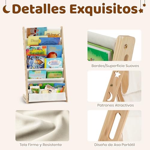 Librería Infantil de Madera de 7 Niveles