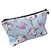 HENGSONG Women Girls Unicorn Printed Makeup Pouch Cosmetics Bag Key Bag Coin Purse Stationery Case Pencil Case with Zipper Gifts Skyblue