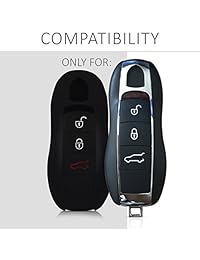 kwmobile - Carcasa de silicona para llave de coche Porsche de 3 botones (solo sin llave), color rojo