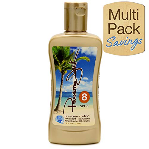 Panama Jack Sunscreen Tanning Lotion - SPF 8, Reef-Friendly, PABA, Paraben, Gluten & Cruelty Free, Antioxidant Moisturizing Formula, Water Resistant (80 Minutes), 6 FL OZ