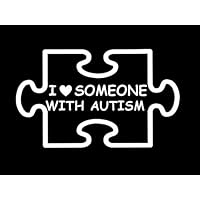 DesignsThatStick I Love Someone with Autism 6.5" Vinyl Sticker DecalH61 Awareness Love Support Educate Mom Family Kids