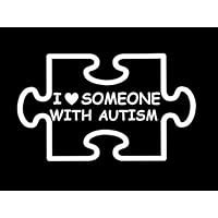 DesignsThatStick I Love Someone with Autism 6.5" Vinyl Sticker DecalH61 Awareness Love Support Educate Mom Family Kids