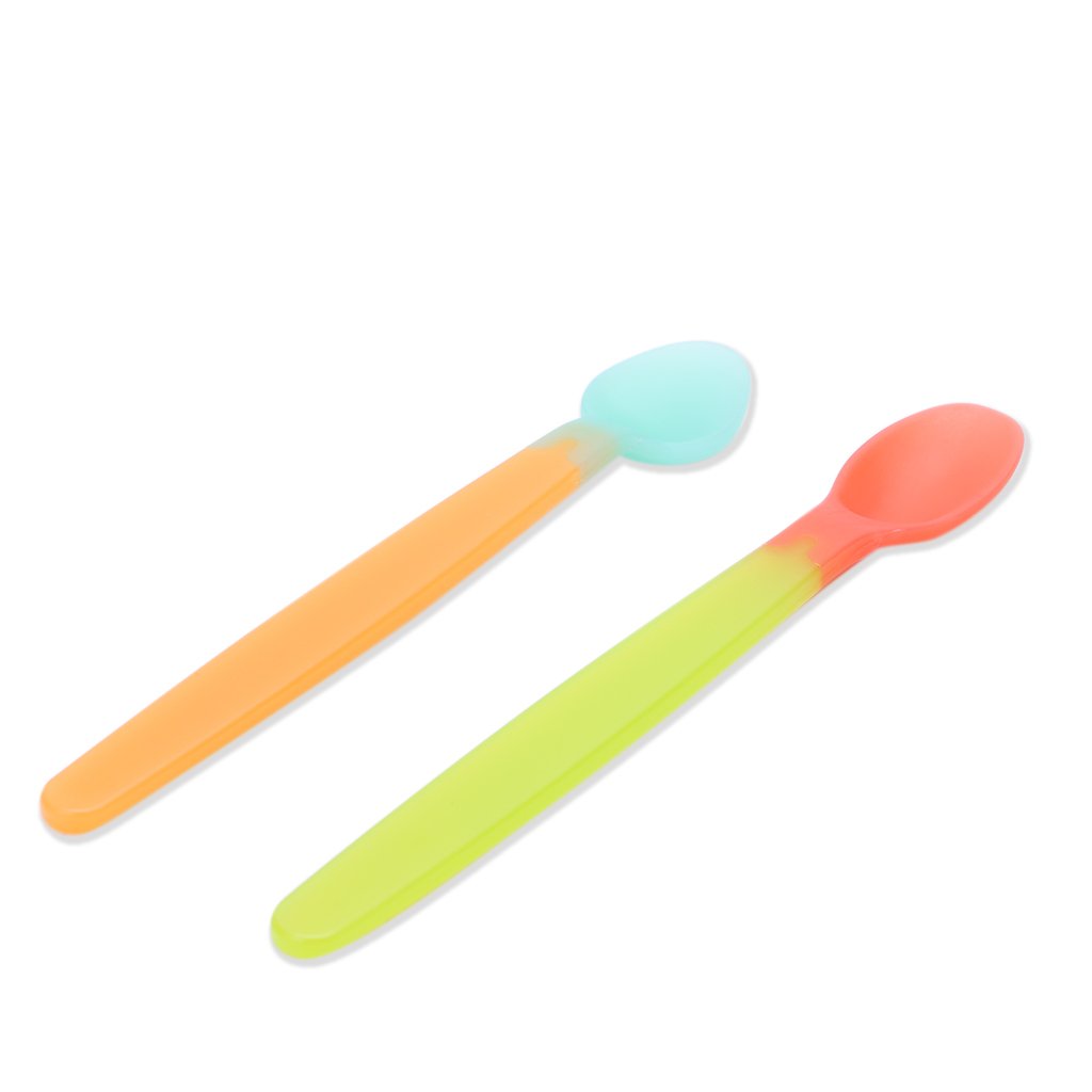 Manyo Cuillere Bebe Chaleur Decoloration Cuillere De Securite Pour Bebe 1 Set Couverts En Silicone Souple 2pcs Couverts Vaisselle Dwteam In