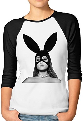 Zengshabi Women's Ariana Grande Dangerous Woman 3/4 Sleeve Raglan T ShirtsBlack