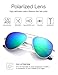LUENX Aviator Sunglasses Polarized Men with Accessories Metal Frame UV400 60MM (Green Blue -1, 60)