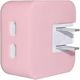 YSCLBAHUKE 35W Dual USB-C Port Soft Silicone Charger Cover - Compatible with MacBook Air 13.6/15 inch (M3 M2 Chip 2024-2023) - Power Adapter Protective Case Sleeve,Pink