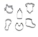 R&M International Baby Shower and Party Cookie Cutters, Bodysuit, Bottle, Pacifier, Bootie, Bib, Rattle, 6-Piece Set
