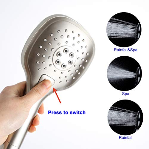 POP Shower System Brushed Nickel Bathroom Rainfall Shower Faucet Set