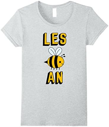 Womens Lesbian T Shirt - Lesbian Bee - Les Bee An Small Heather Grey
