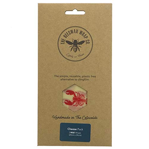 THE BEESWAX WRAP COMPANY - Cheese Wraps in Cotton and Beeswax - Ecological Alternative to Disposable Packaging and Cling Films - Reusable and Durable - Breathable for a better preservation of food - B