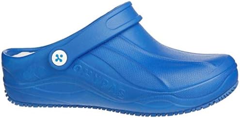 Oxypas 'Smooth' Washable, Anti-Slip, Anti-Static Nursing Clog, Professional Shoes Suitable for Doctors, Nurses, Vets, Catering and Cleaning Workers (36 EU, Electric Blue)