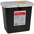 Covidien RCRA Waste Container Black Base White Lid, 10 H X 7.25 D X 10.5 W