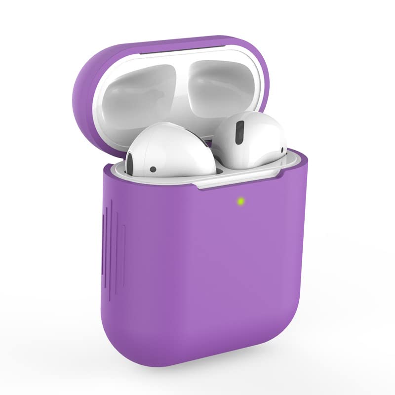 Protective Case for Apple Airpods 1 & 2 Silicone Case Airpod Case (Purple)