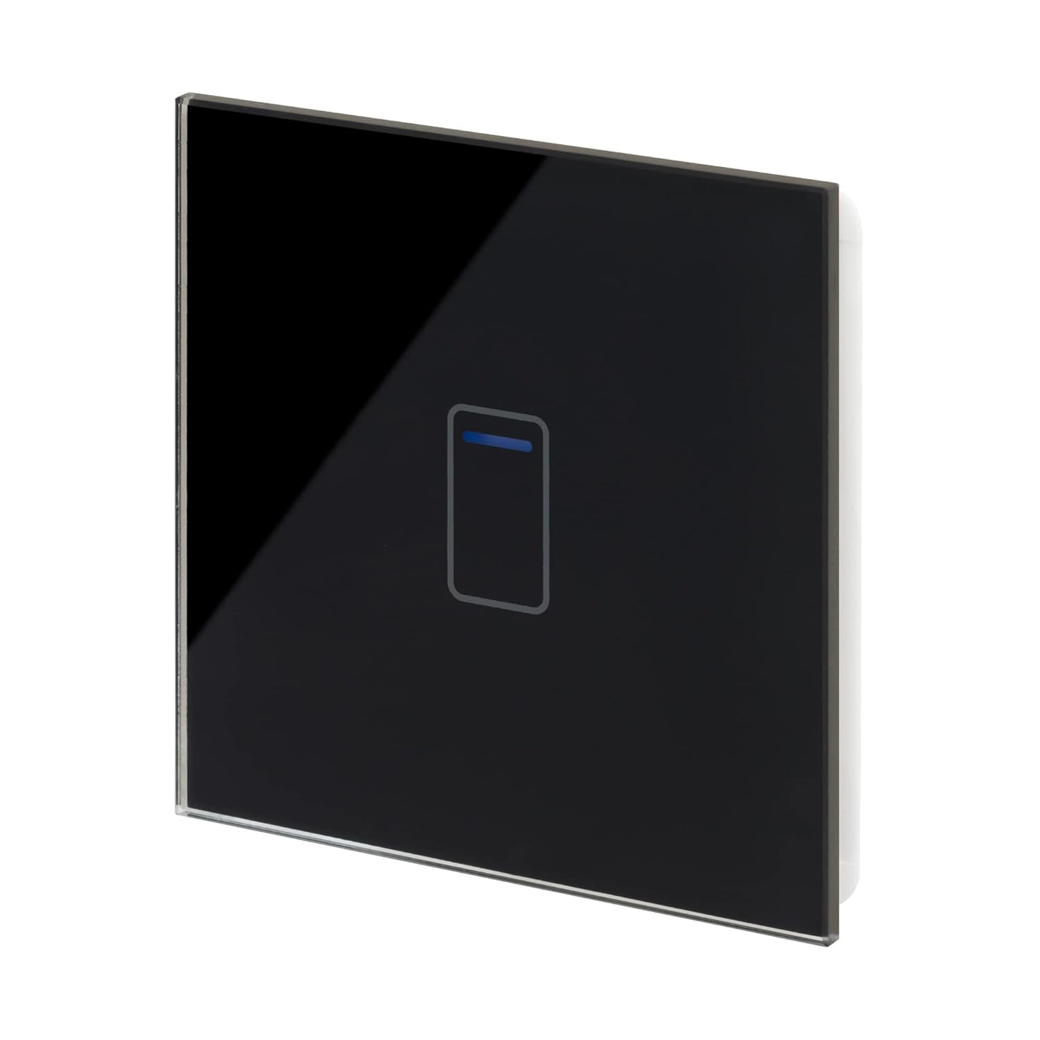 Retrotouch Crystal Touch Switch | LED Light Indicator | 1 Gang 1 Way 300W | Stylish Black Glass Finish | Screwless Front | 35mm Back Box No-Neutral Required | Luxury Home & Bathroom Light Switches