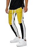 Men Fashion Color Block Patchwork Jogging Pant Sports Hip Hop Track Trousers Long Slacks Slim Fit